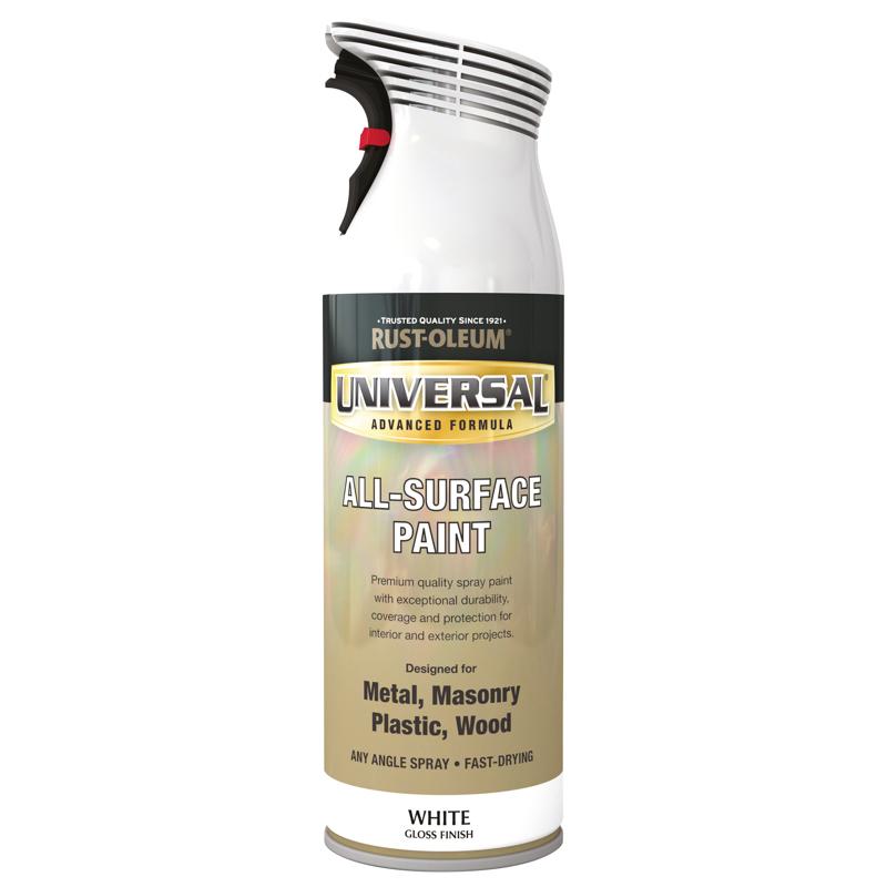 Rust Oleum Universal Spray Paint 400ml Gloss White