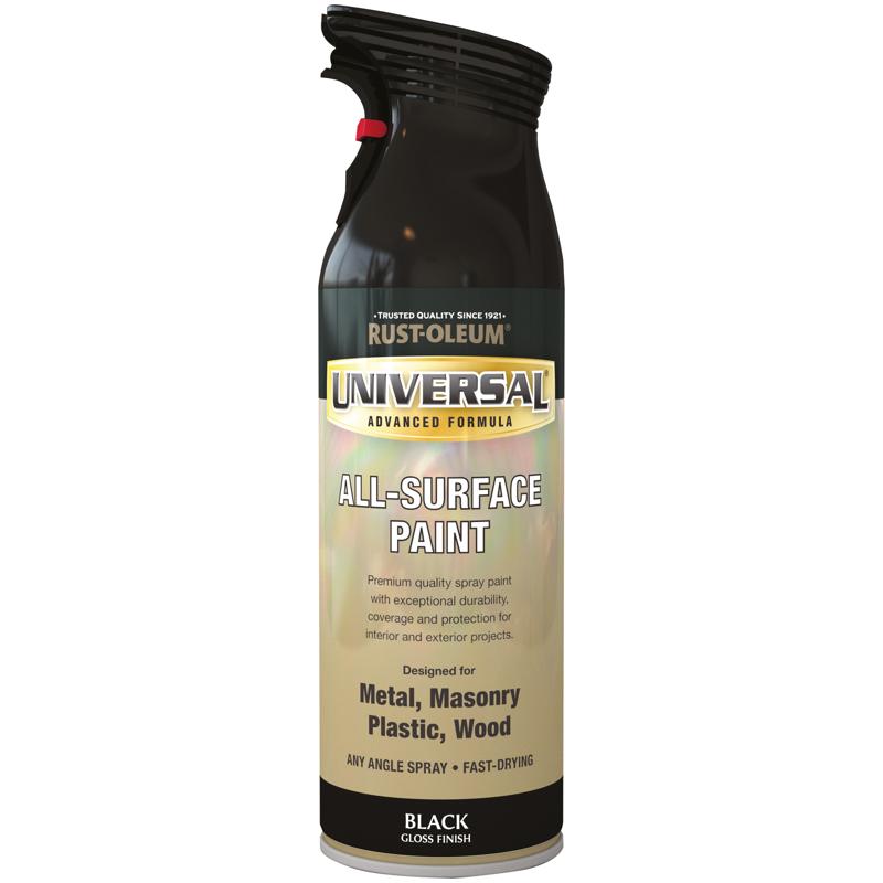 Rust Oleum Universal Spray Paint 400ml Gloss Black
