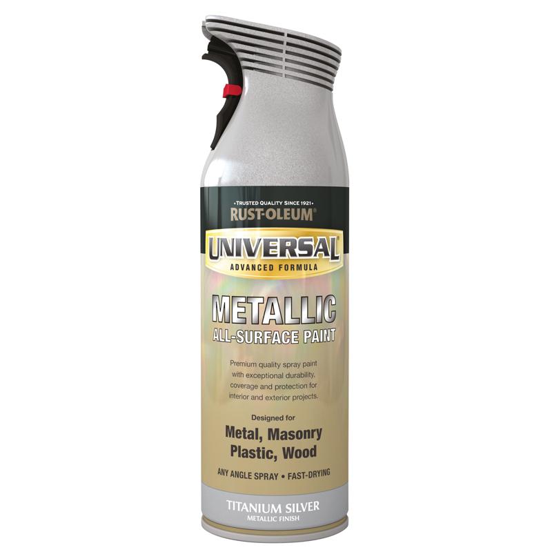 Rust Oleum Universal Spray Paint 400ml Metallic Titanium Silver