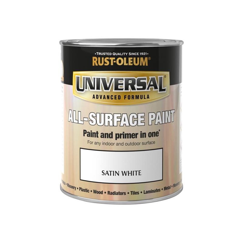 Rust Oleum Universal All Surface Paint 250ml Satin White
