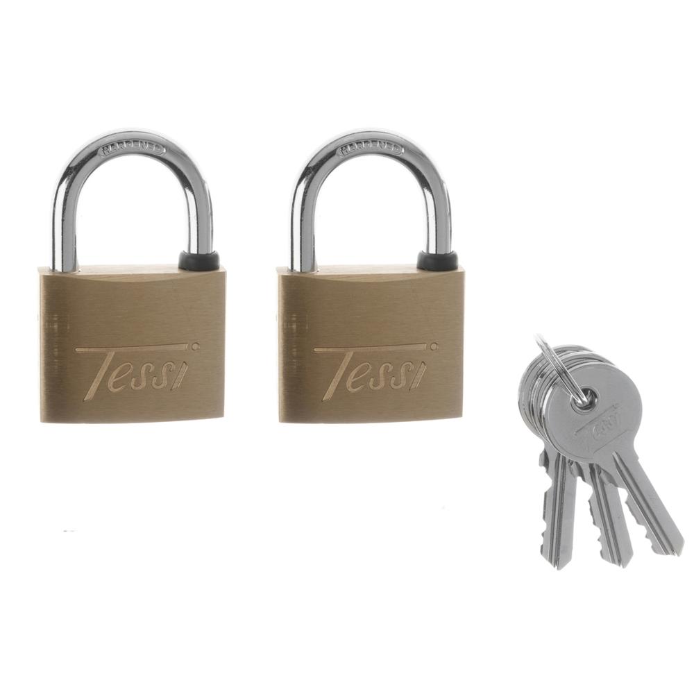 Tessi 40mm Brass Padlock Twin Pack