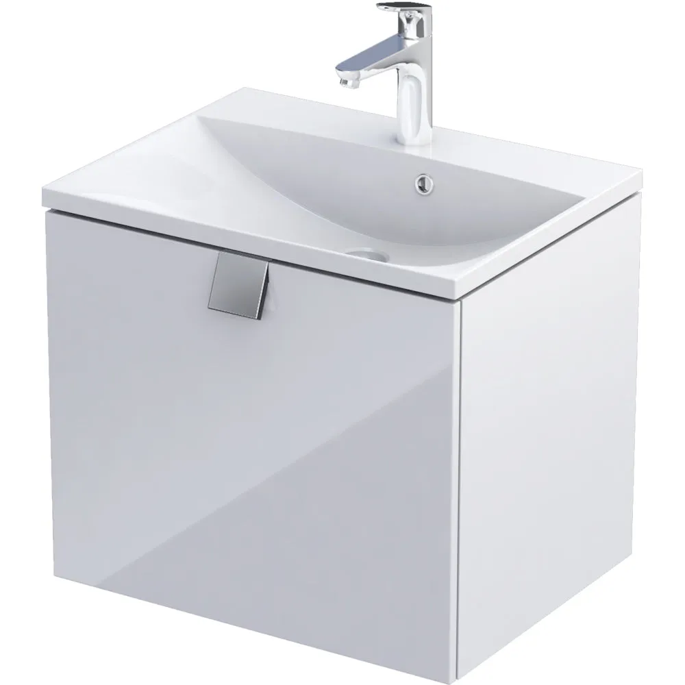 Armavit Bora 60cm 1 Drawer Vanity Unit Gloss White