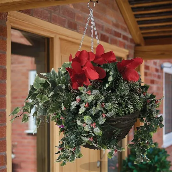 Nearly Natural Flower Hanging Basket 30cm