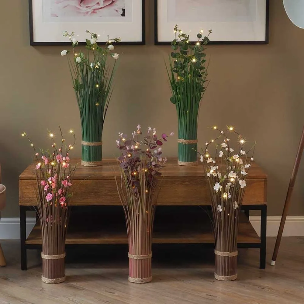 Faux Decor - Faux Bouquet - In-Lit Pink Blossom