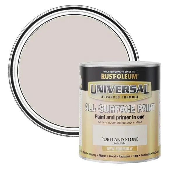 Rust Oleum Universal All Surface Paint Portland Stone  Satan 750ml